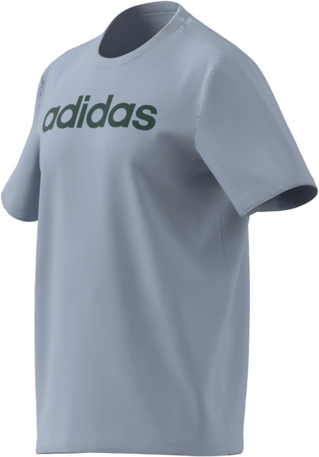 imageadidas Mens Essentials Single Jersey Linear Embroidered Logo TShirtWonder Blue