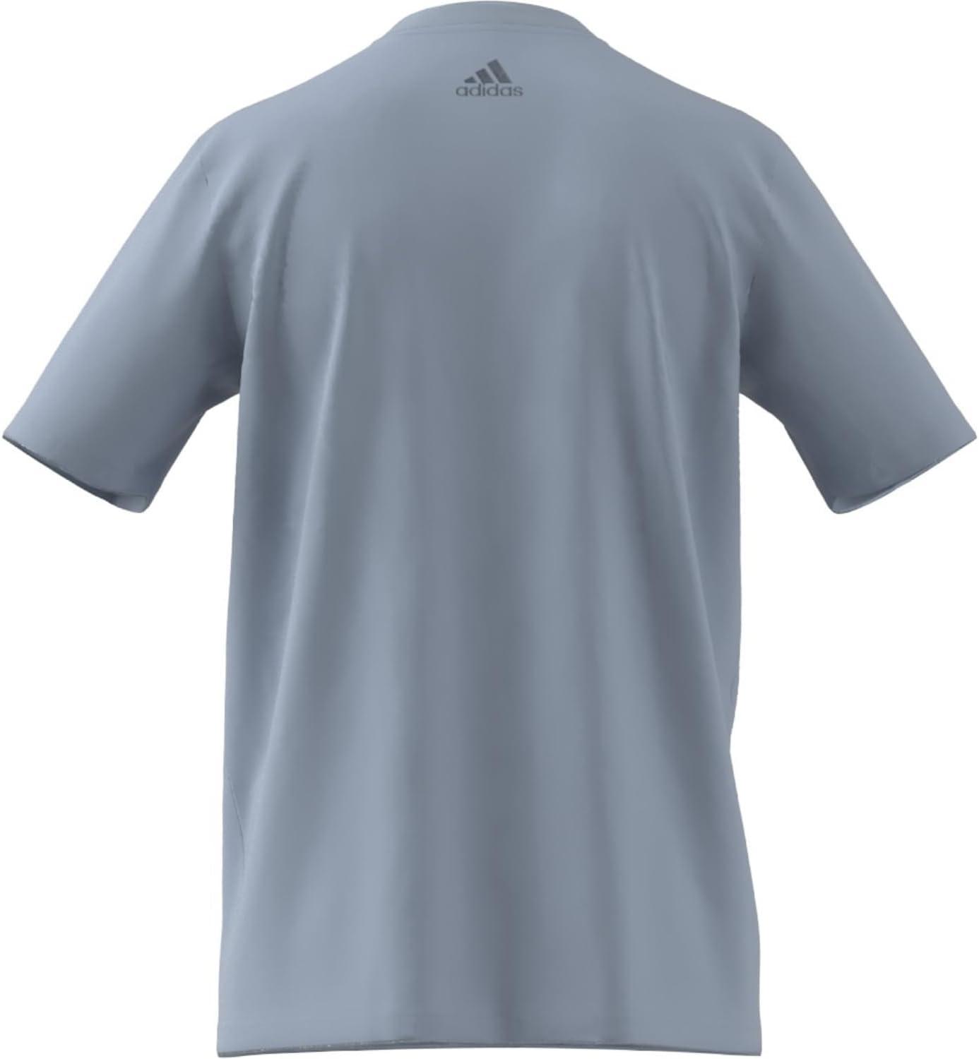 imageadidas Mens Essentials Single Jersey Linear Embroidered Logo TShirtWonder Blue