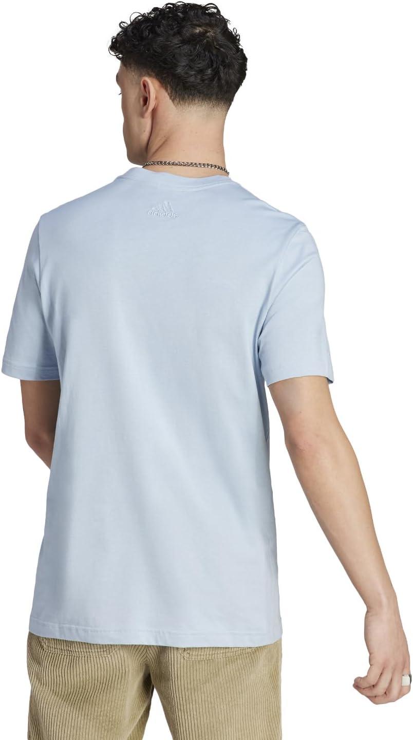 imageadidas Mens Essentials Single Jersey Linear Embroidered Logo TShirtWonder Blue