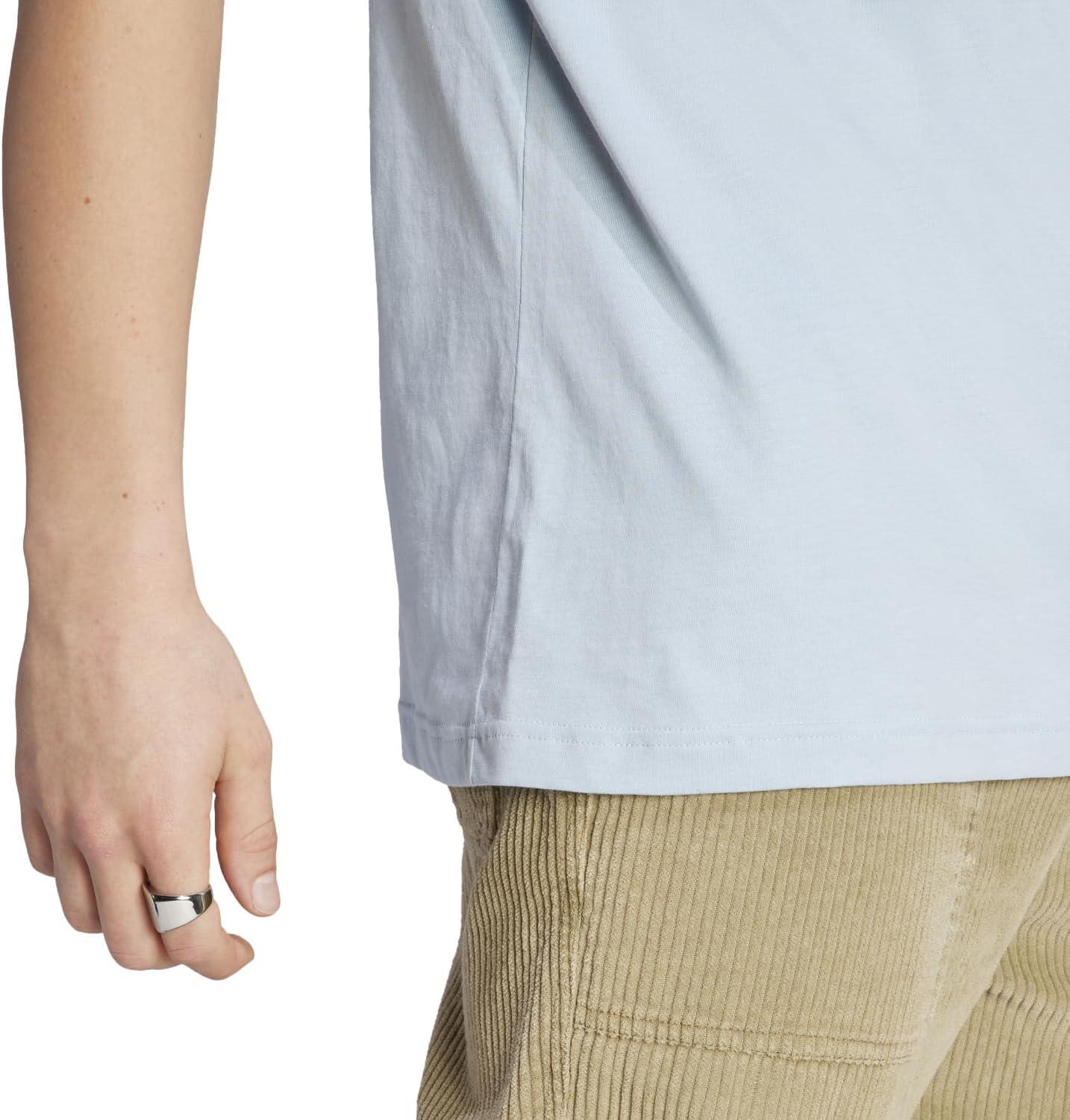 imageadidas Mens Essentials Single Jersey Linear Embroidered Logo TShirtWonder Blue