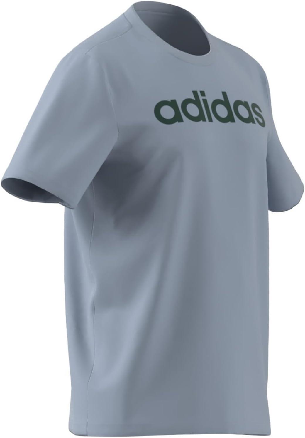 imageadidas Mens Essentials Single Jersey Linear Embroidered Logo TShirtWonder Blue