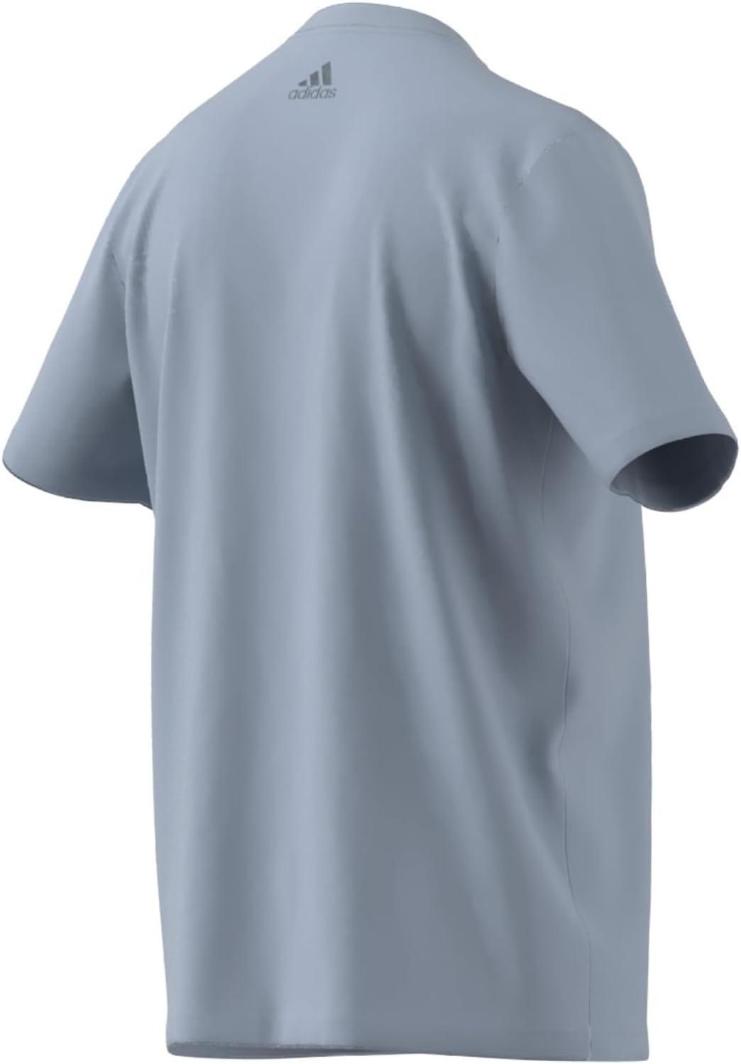 imageadidas Mens Essentials Single Jersey Linear Embroidered Logo TShirtWonder Blue