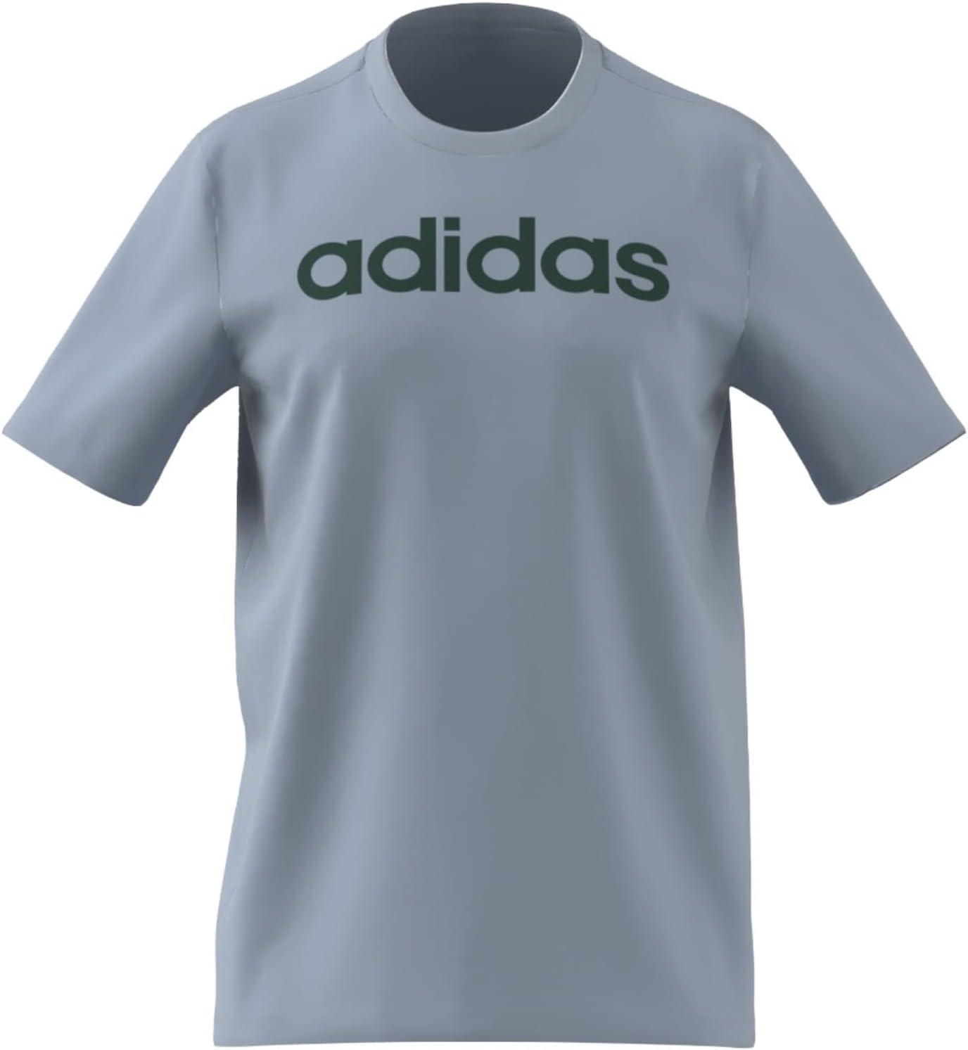 imageadidas Mens Essentials Single Jersey Linear Embroidered Logo TShirtWonder Blue