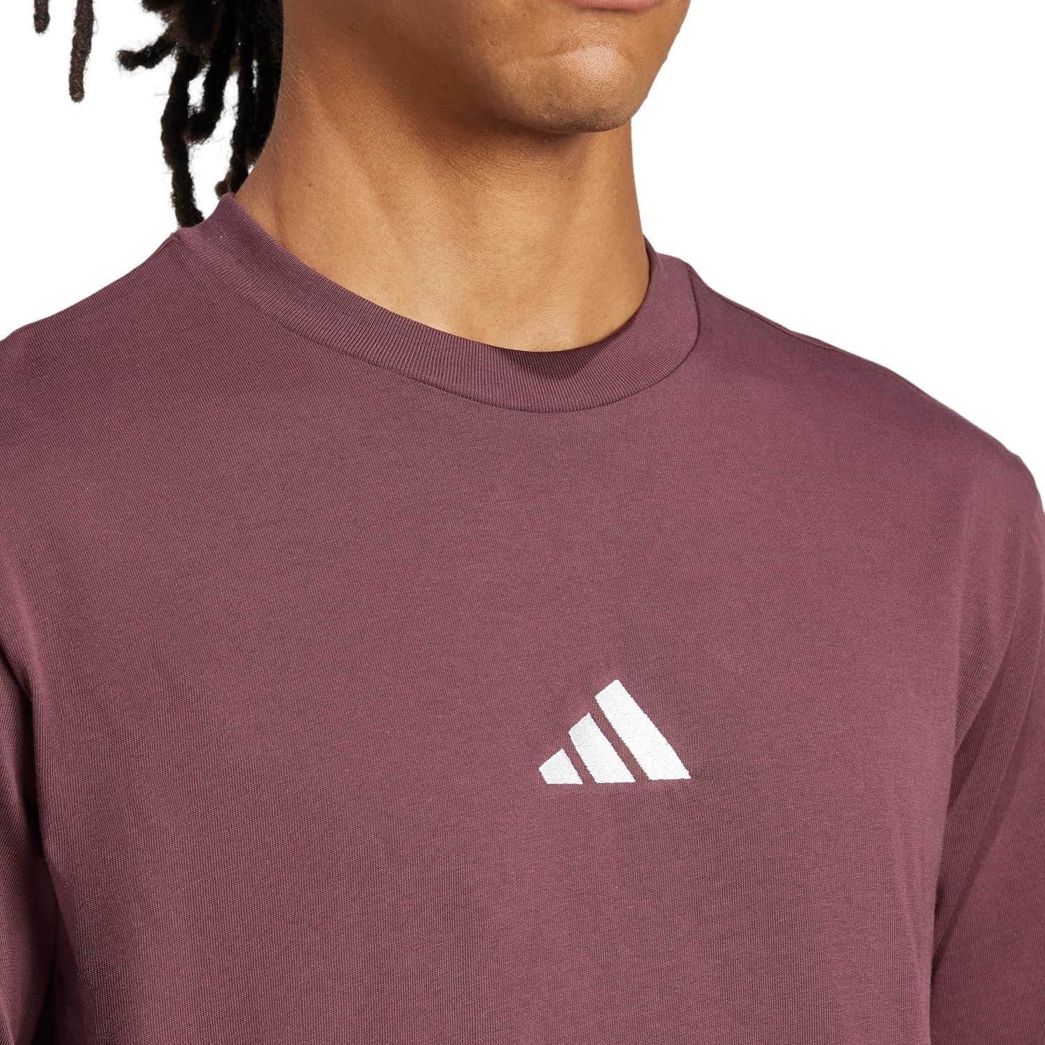 imageadidas Mens Essentials Small Logo Single Jersey TShirtAurora RubyWhite