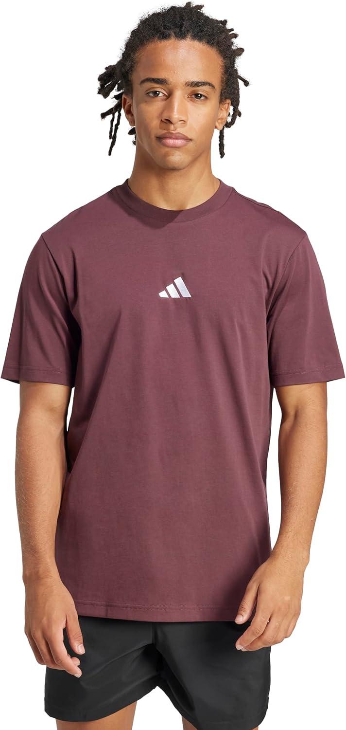 imageadidas Mens Essentials Small Logo Single Jersey TShirtAurora RubyWhite