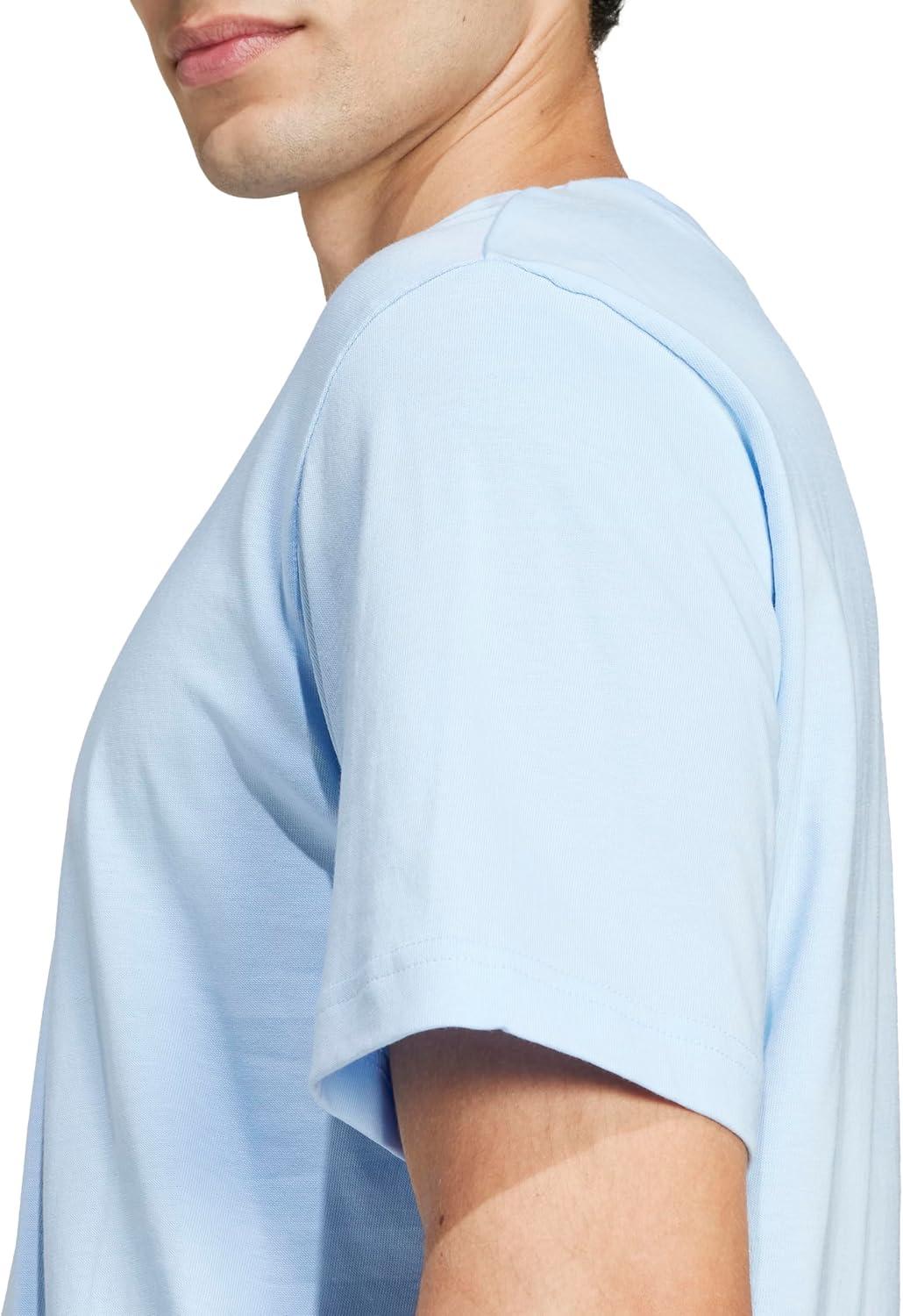 imageadidas Mens Essentials Small Logo Single Jersey TShirtBlueBlack