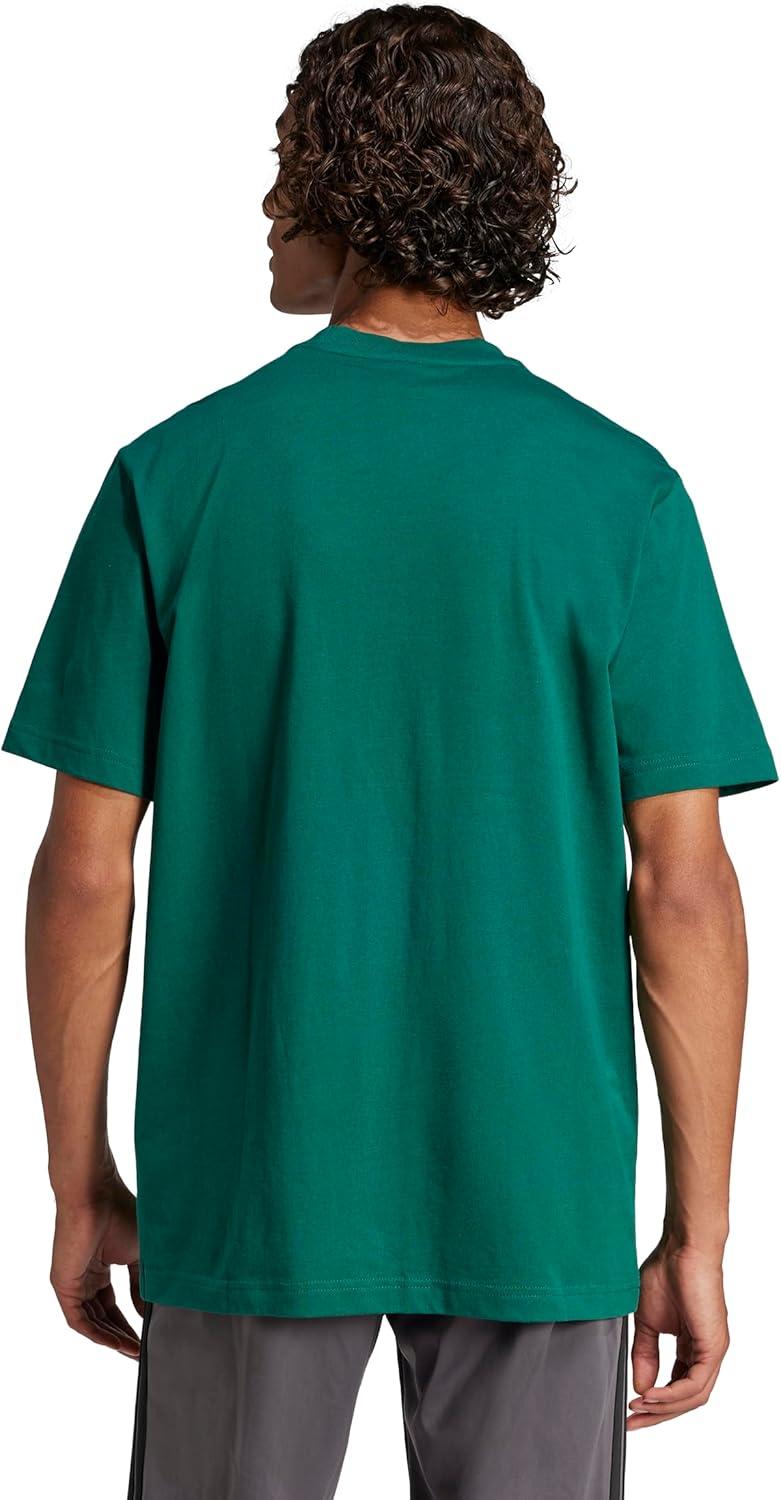 imageadidas Mens Essentials Small Logo Single Jersey TShirtCollegiate GreenBlack