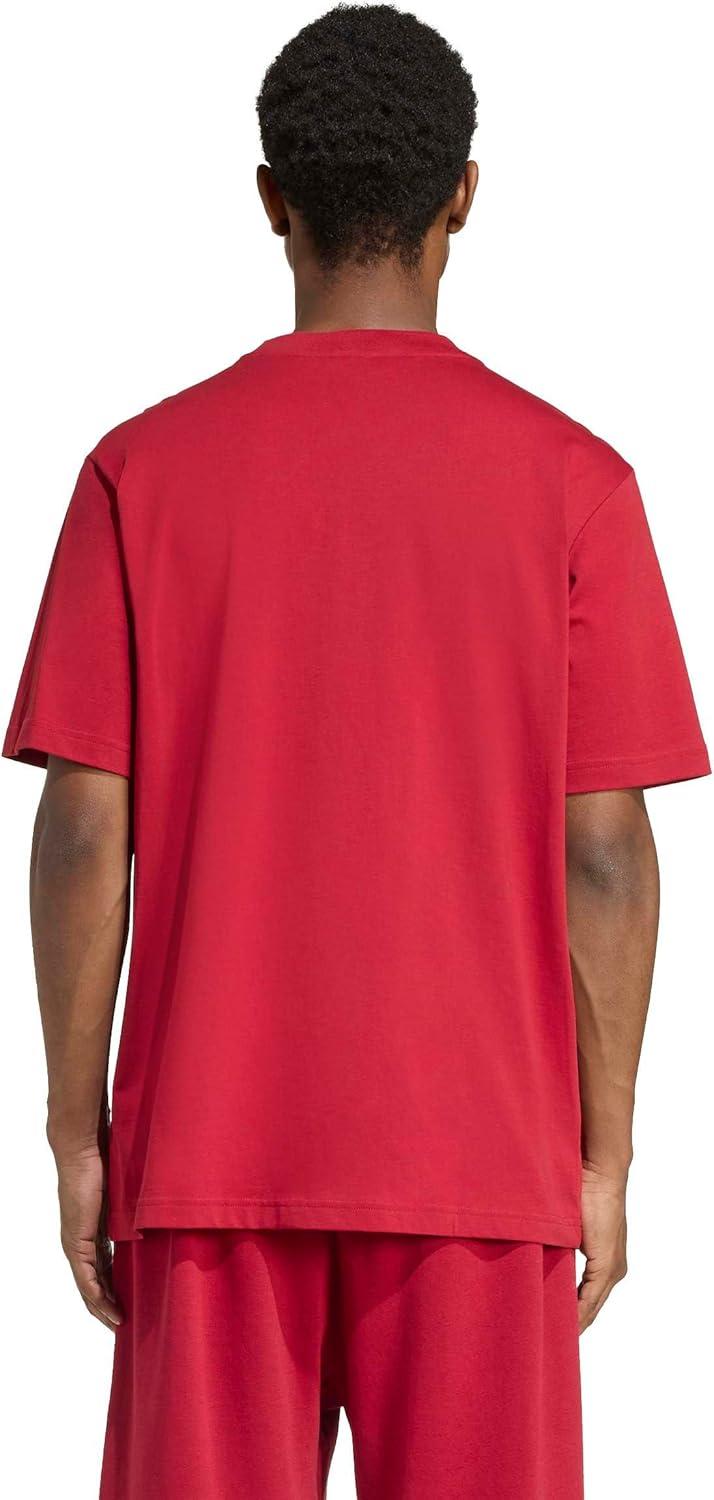 imageadidas Mens Essentials Small Logo Single Jersey TShirtMaroonWhite