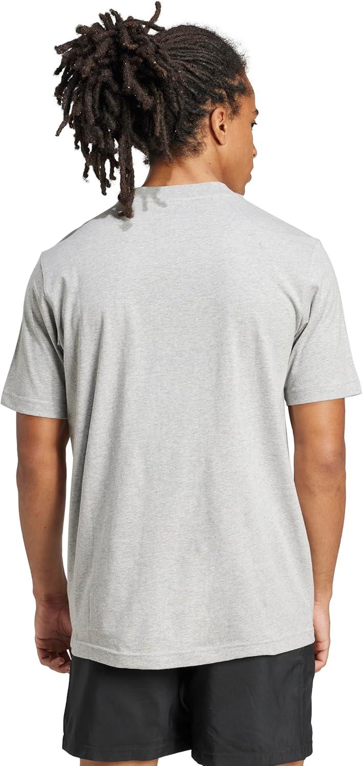 imageadidas Mens Essentials Small Logo Single Jersey TShirtMedium Grey HeatherBlack