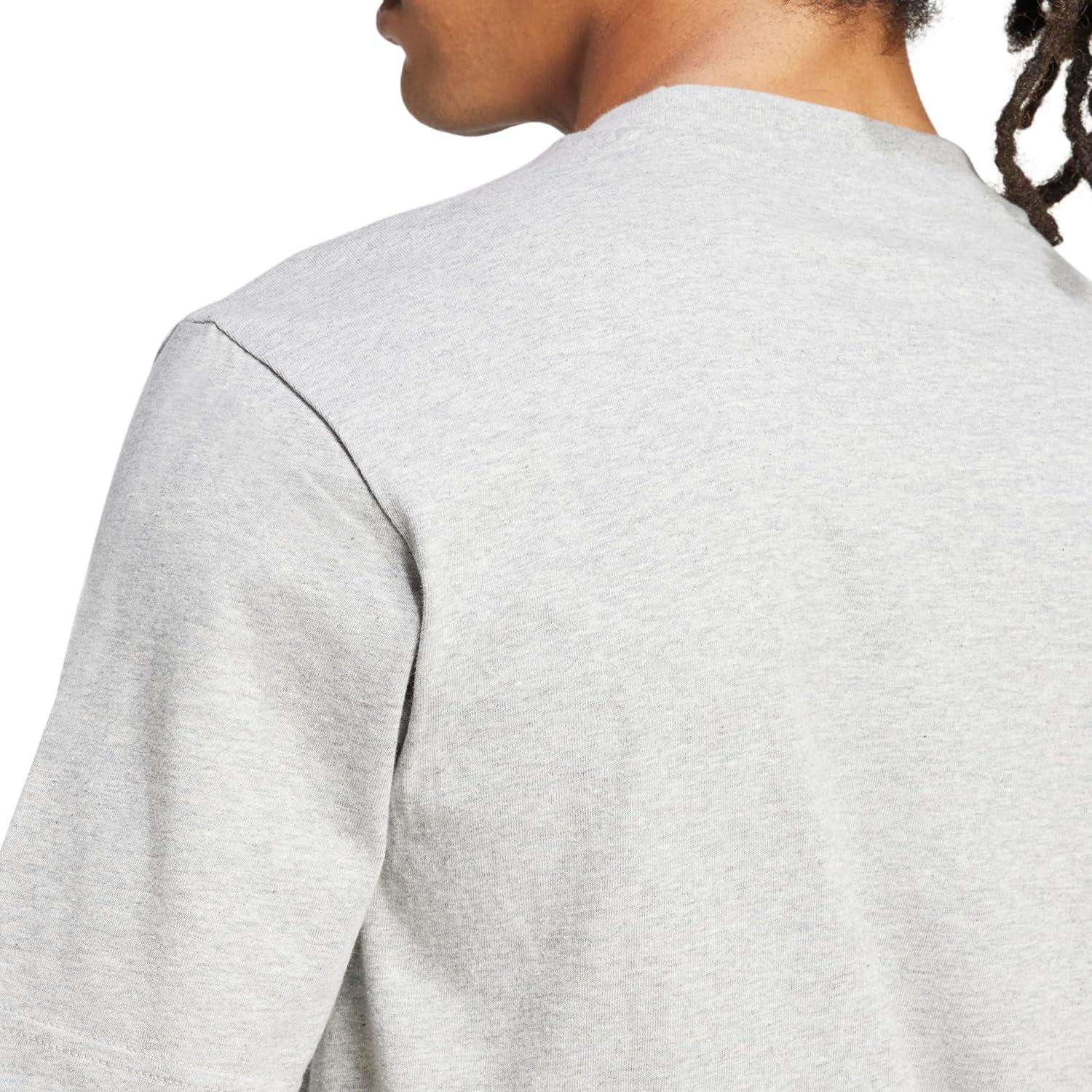 imageadidas Mens Essentials Small Logo Single Jersey TShirtMedium Grey HeatherBlack