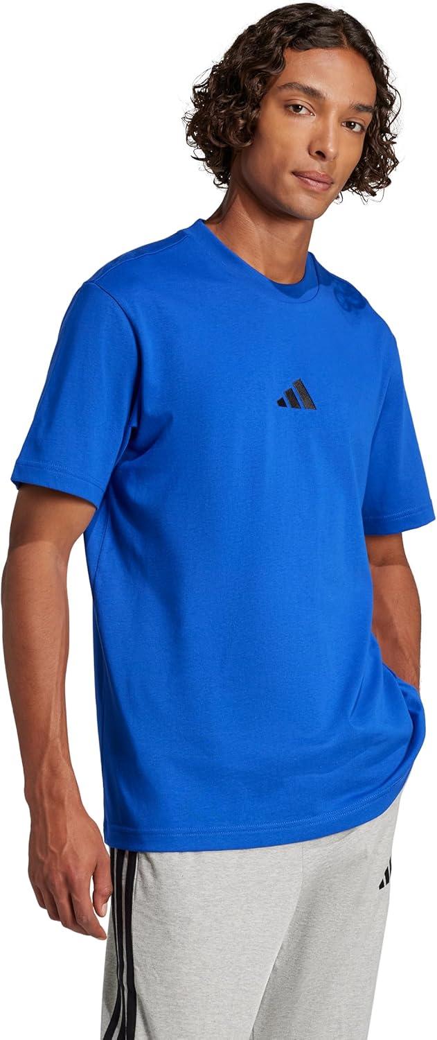 imageadidas Mens Essentials Small Logo Single Jersey TShirtTeam Royal BlueBlack