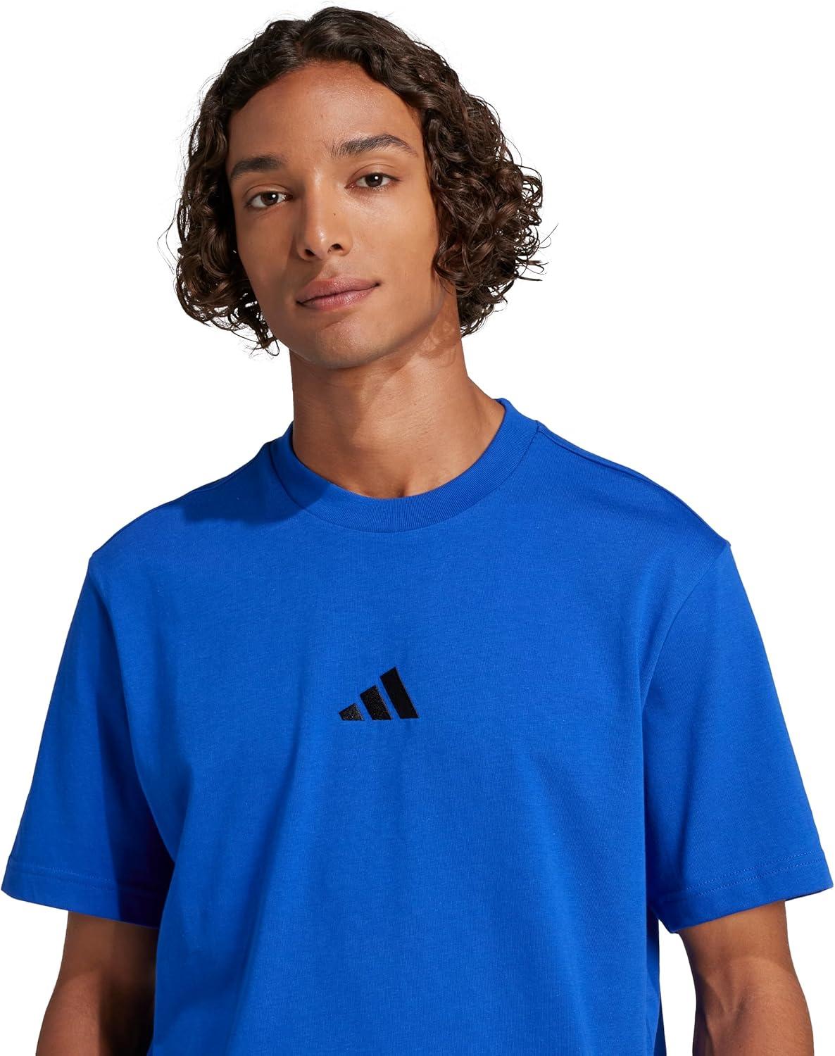imageadidas Mens Essentials Small Logo Single Jersey TShirtTeam Royal BlueBlack