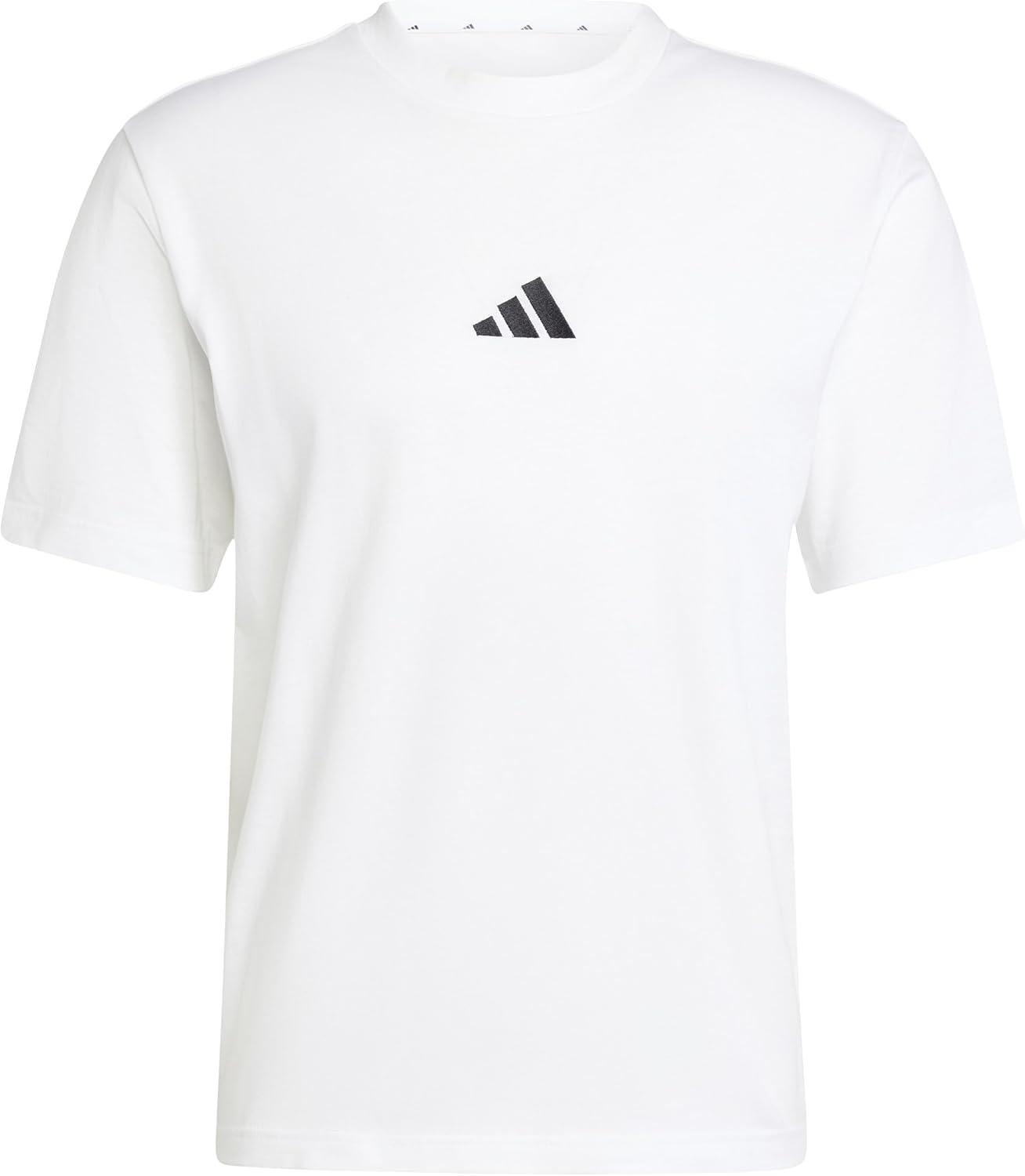 imageadidas Mens Essentials Small Logo Single Jersey TShirtWhiteBlack