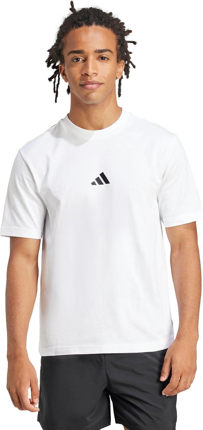 imageadidas Mens Essentials Small Logo Single Jersey TShirtWhiteBlack