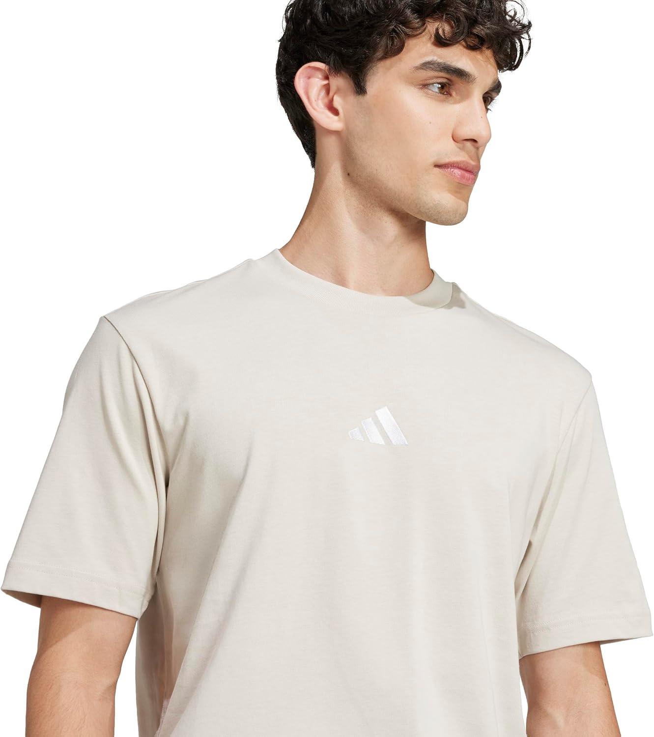 imageadidas Mens Essentials Small Logo Single Jersey TShirtWonder AluminaWhite