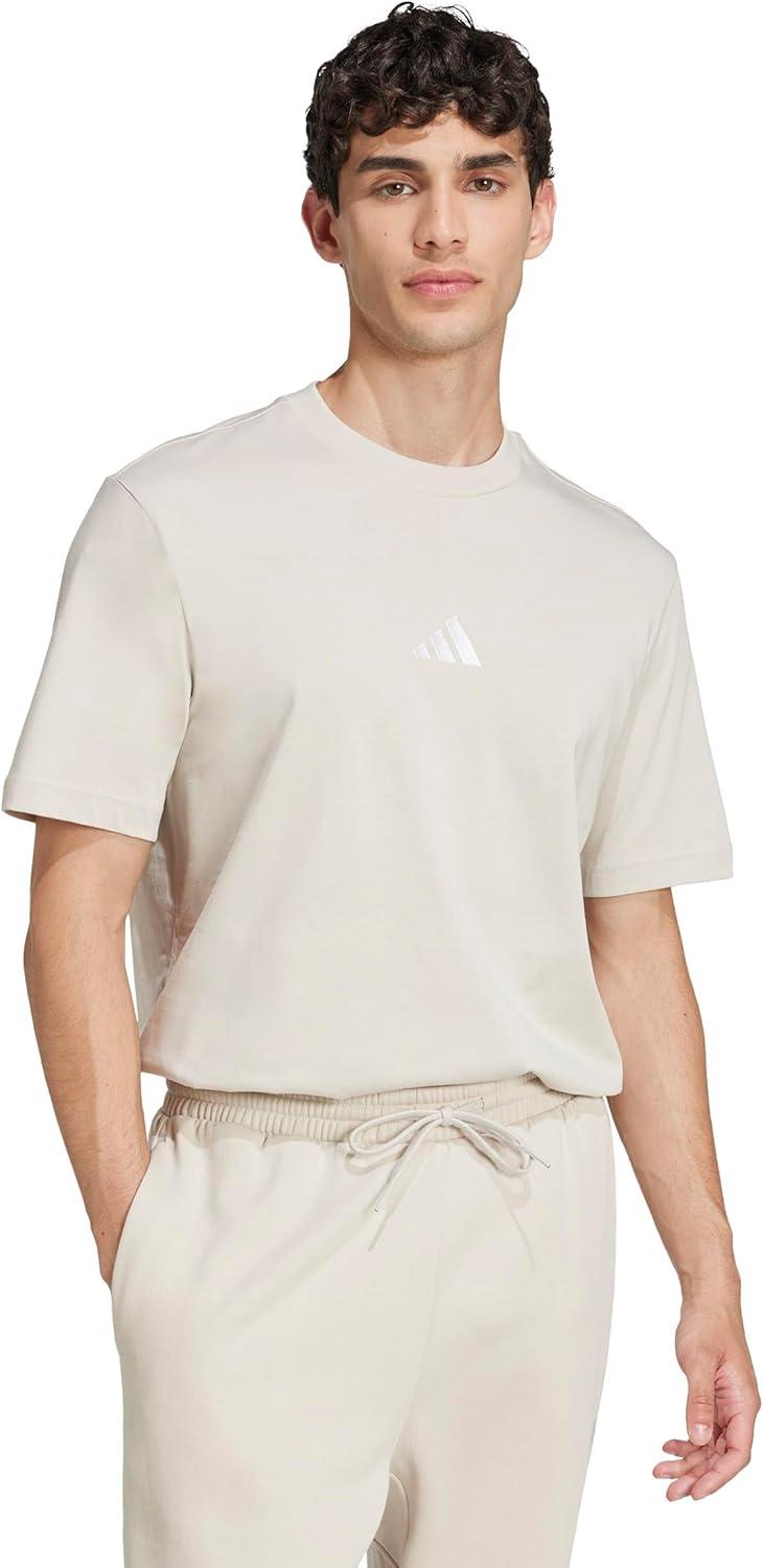 imageadidas Mens Essentials Small Logo Single Jersey TShirtWonder AluminaWhite