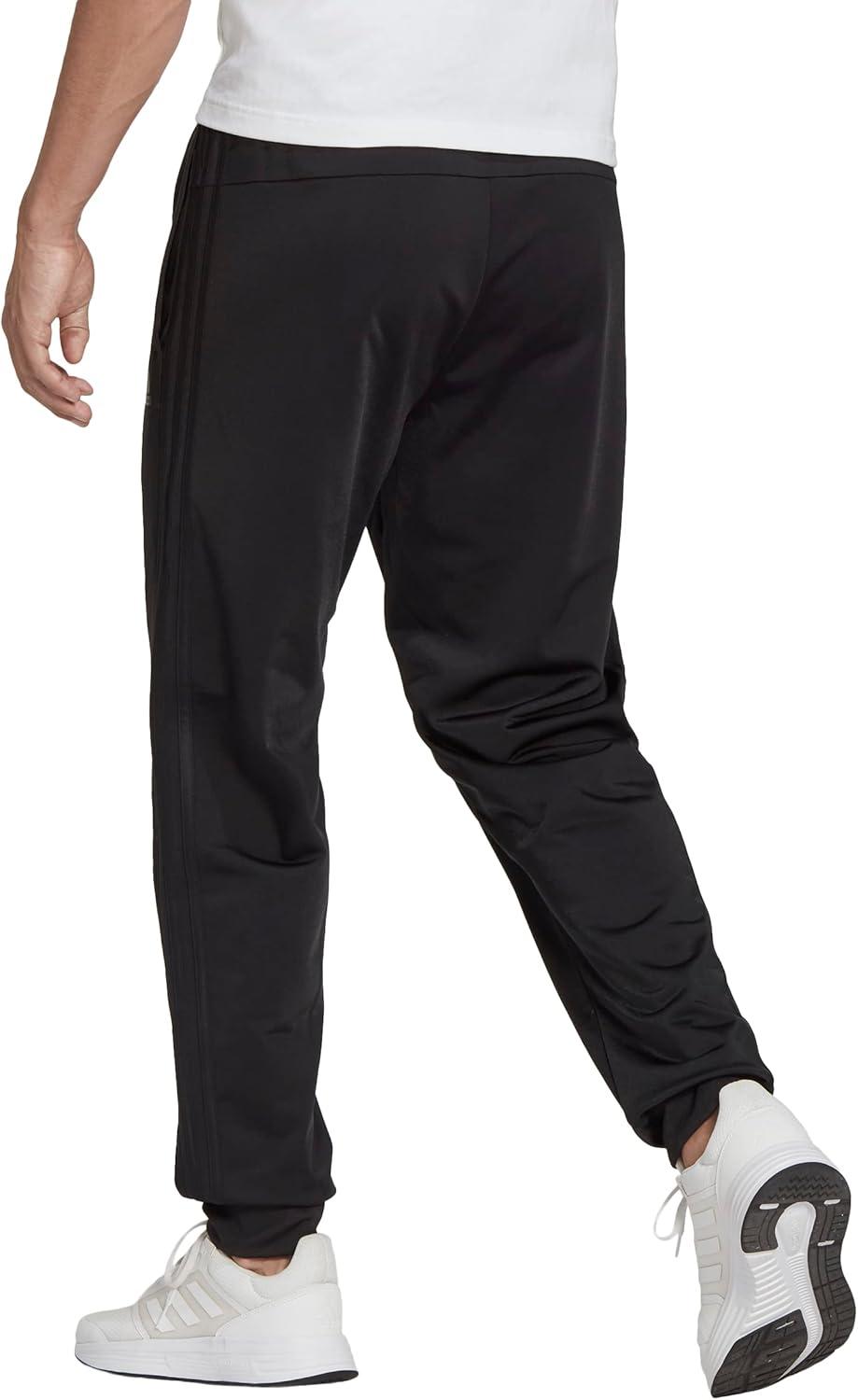 imageadidas Mens Essentials WarmUp Tricot 3Stripes Tapered Track PantsBlackBlack