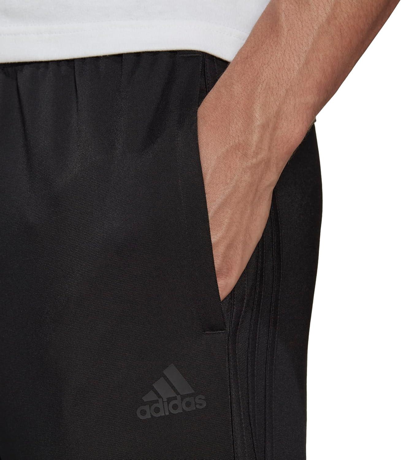 imageadidas Mens Essentials WarmUp Tricot 3Stripes Tapered Track PantsBlackBlack