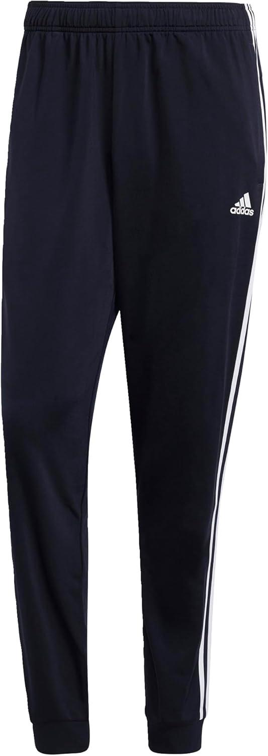 imageadidas Mens Essentials WarmUp Tricot 3Stripes Tapered Track PantsLegend InkWhite