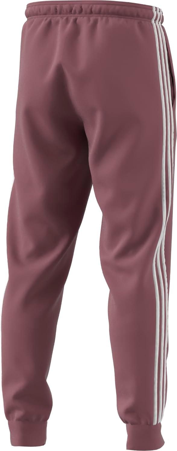 imageadidas Mens Essentials WarmUp Tricot 3Stripes Tapered Track PantsPreloved Crimson