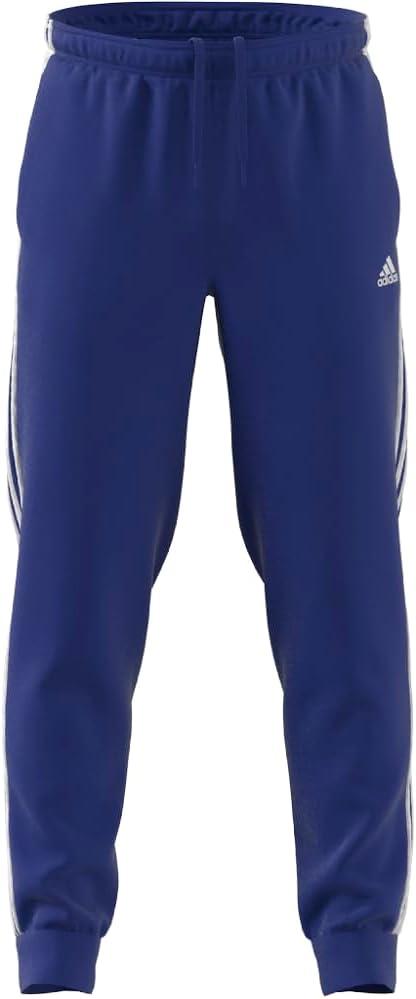 imageadidas Mens Essentials WarmUp Tricot 3Stripes Tapered Track PantsSemi Lucid BlueWhite