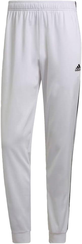 imageadidas Mens Essentials WarmUp Tricot 3Stripes Tapered Track PantsWhiteBlack