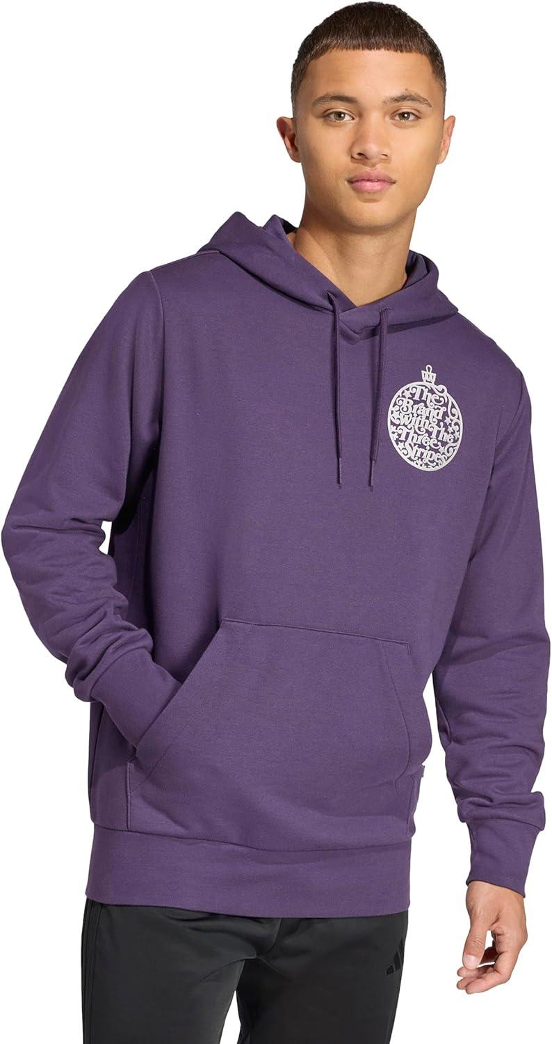 imageadidas Mens Holiday Metallic Graphic HoodieAurora Plum