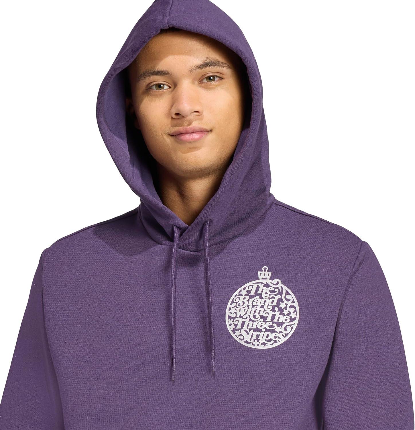 imageadidas Mens Holiday Metallic Graphic HoodieAurora Plum