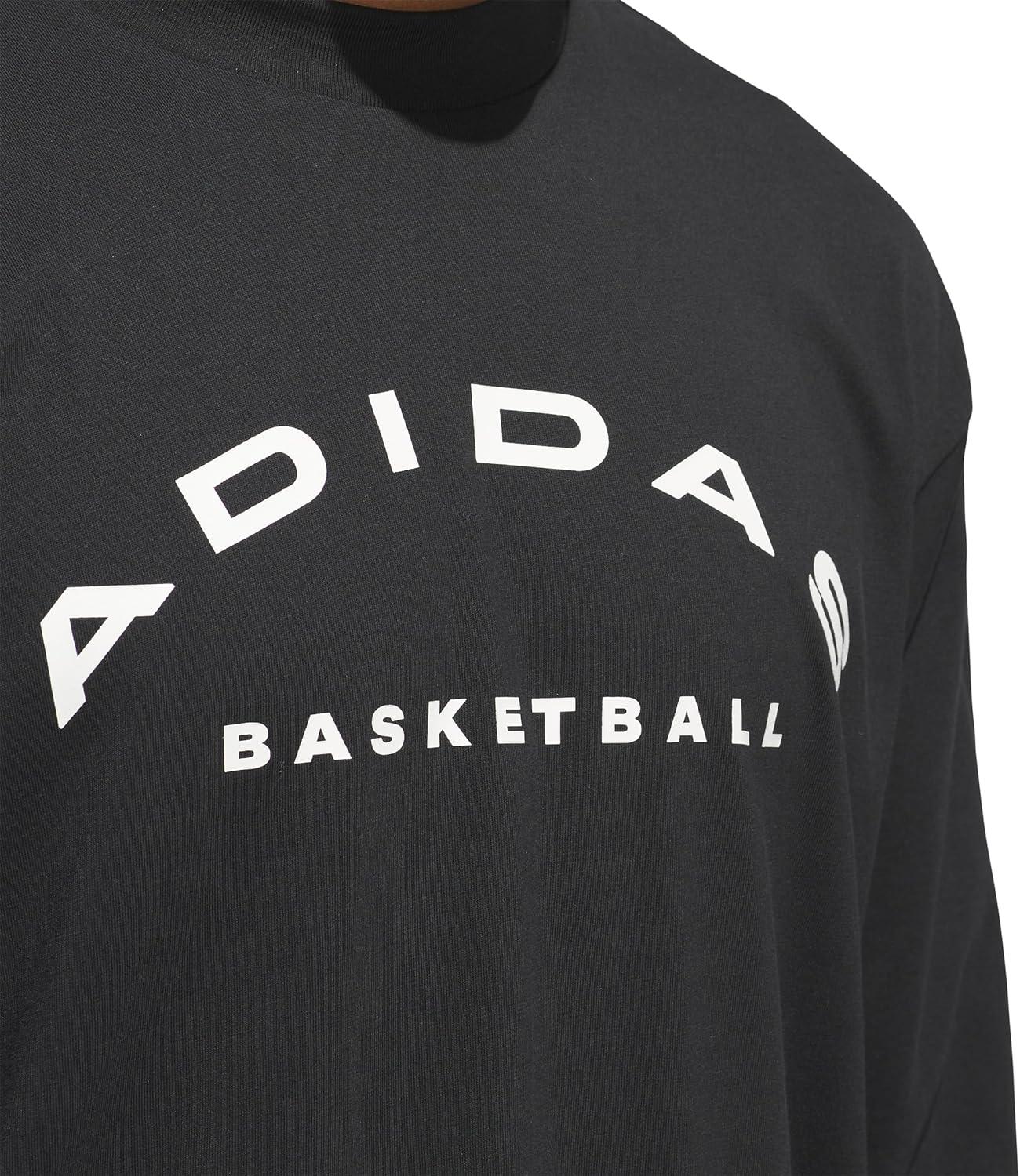 imageadidas Mens Select Long Sleeve Basketball TShirtBlackCloud White