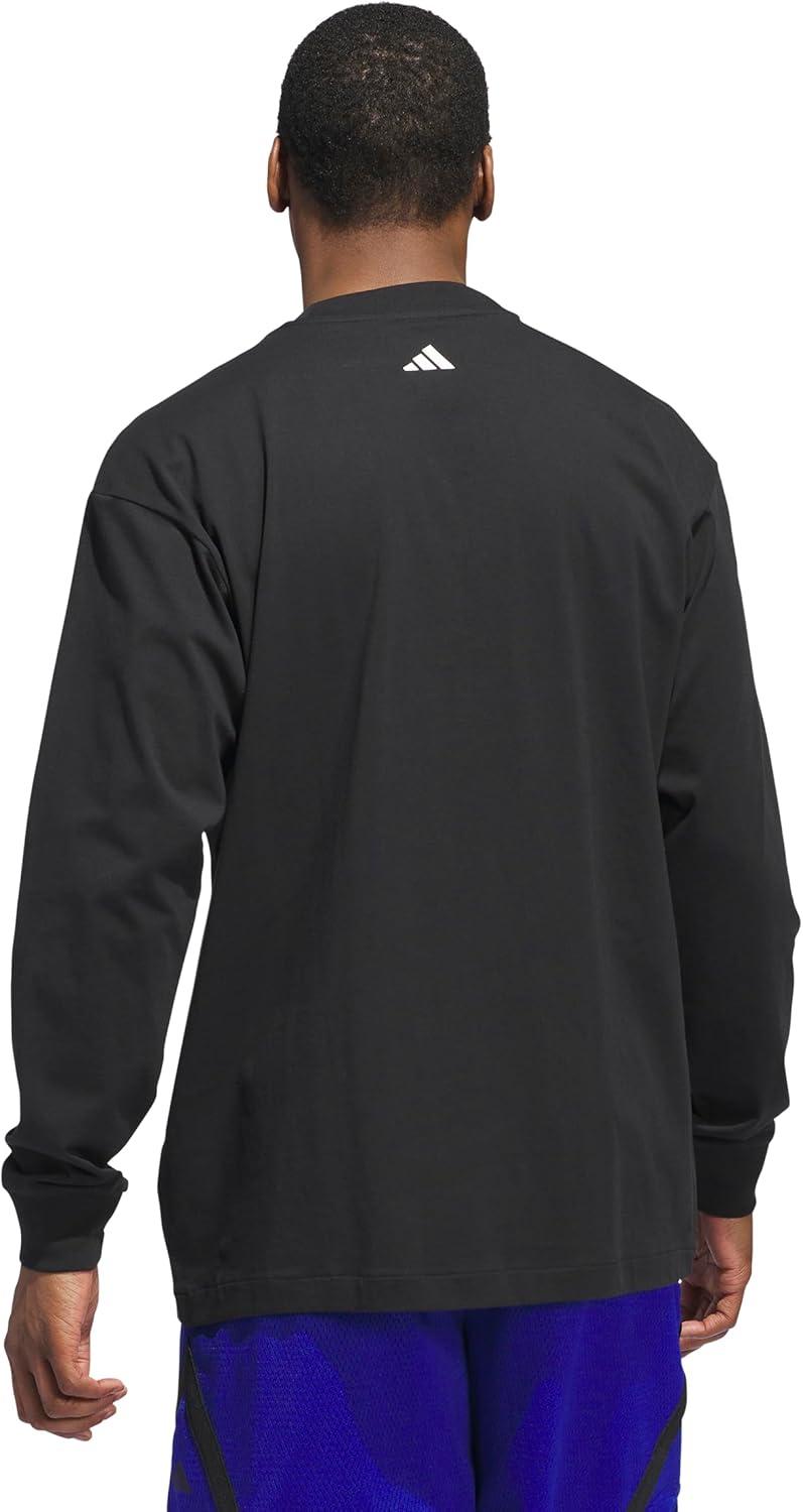 imageadidas Mens Select Long Sleeve Basketball TShirtBlackCloud White