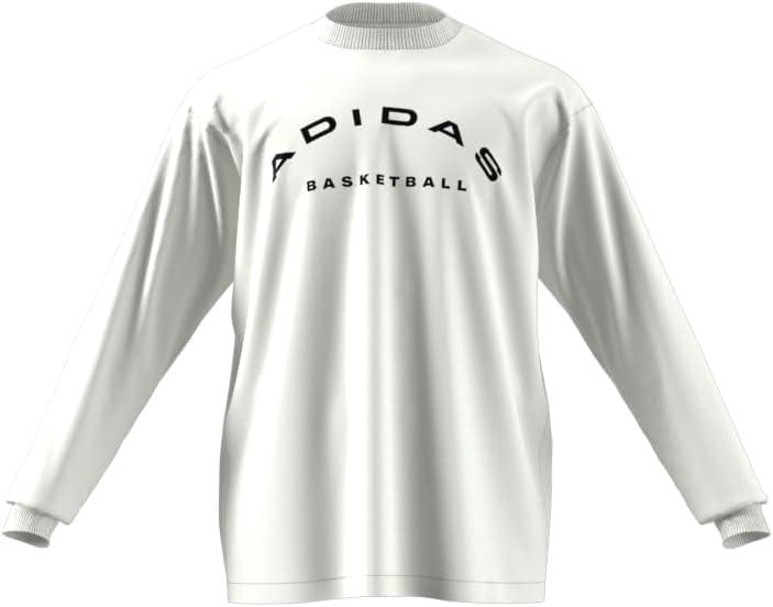 imageadidas Mens Select Long Sleeve Basketball TShirtCloud WhiteBlack