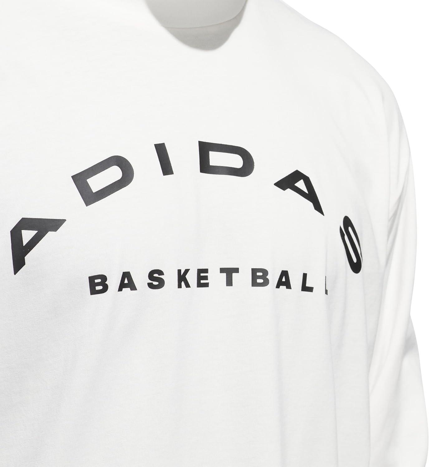 imageadidas Mens Select Long Sleeve Basketball TShirtCloud WhiteBlack