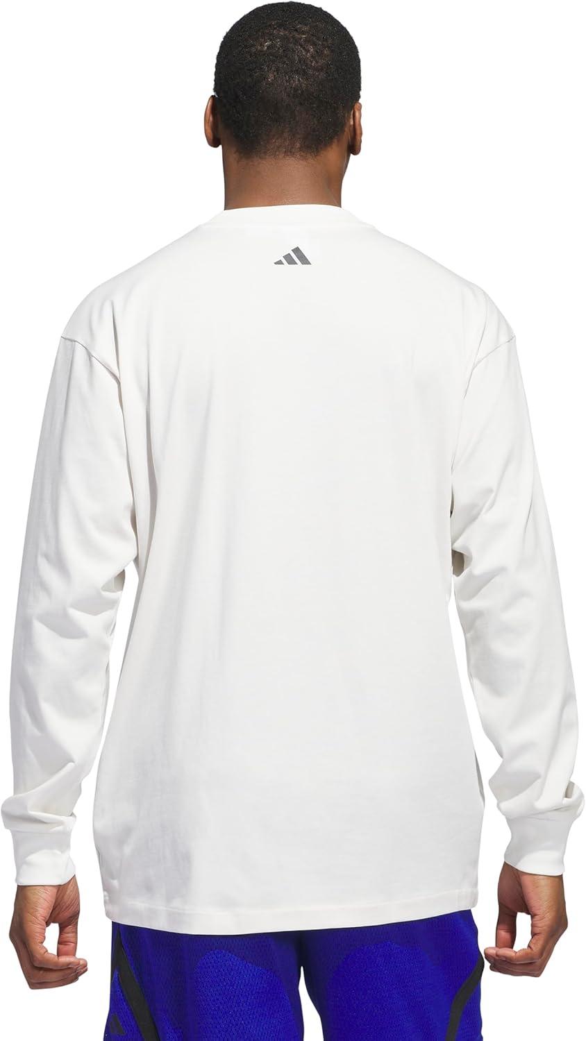 imageadidas Mens Select Long Sleeve Basketball TShirtCloud WhiteBlack
