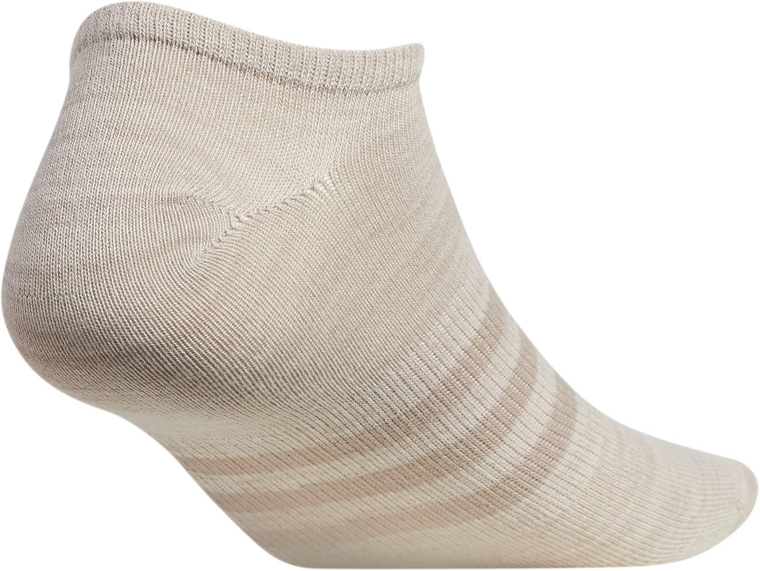 imageadidas Mens Superlite No Show Socks 6Pair Pack Low Profile Below AnkleAlumina BeigeLight BrownWhite