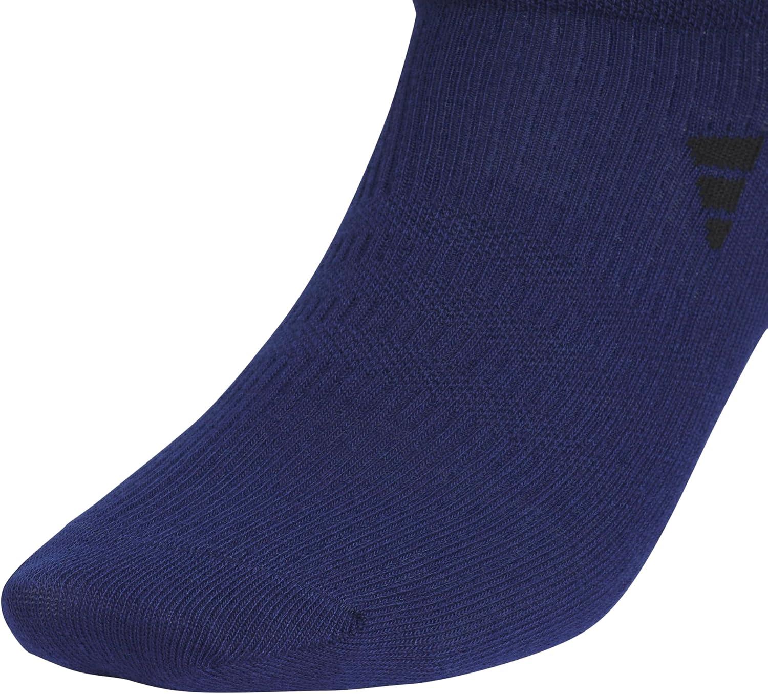 imageadidas Mens Superlite No Show Socks 6Pair Pack Low Profile Below AnkleDark BlueTech Indigo BlueCrew Blue