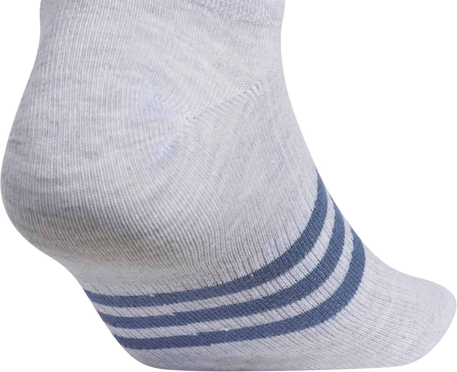 imageadidas Mens Superlite No Show Socks 6Pair Pack Low Profile Below AnklePreloved Ink BlueLegend Ink BlueCool Light Heather