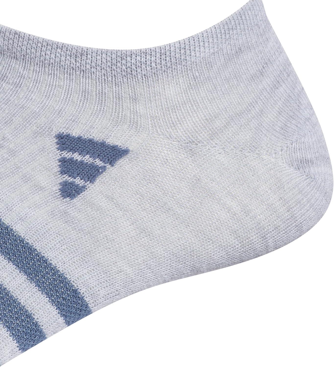 imageadidas Mens Superlite No Show Socks 6Pair Pack Low Profile Below AnklePreloved Ink BlueLegend Ink BlueCool Light Heather