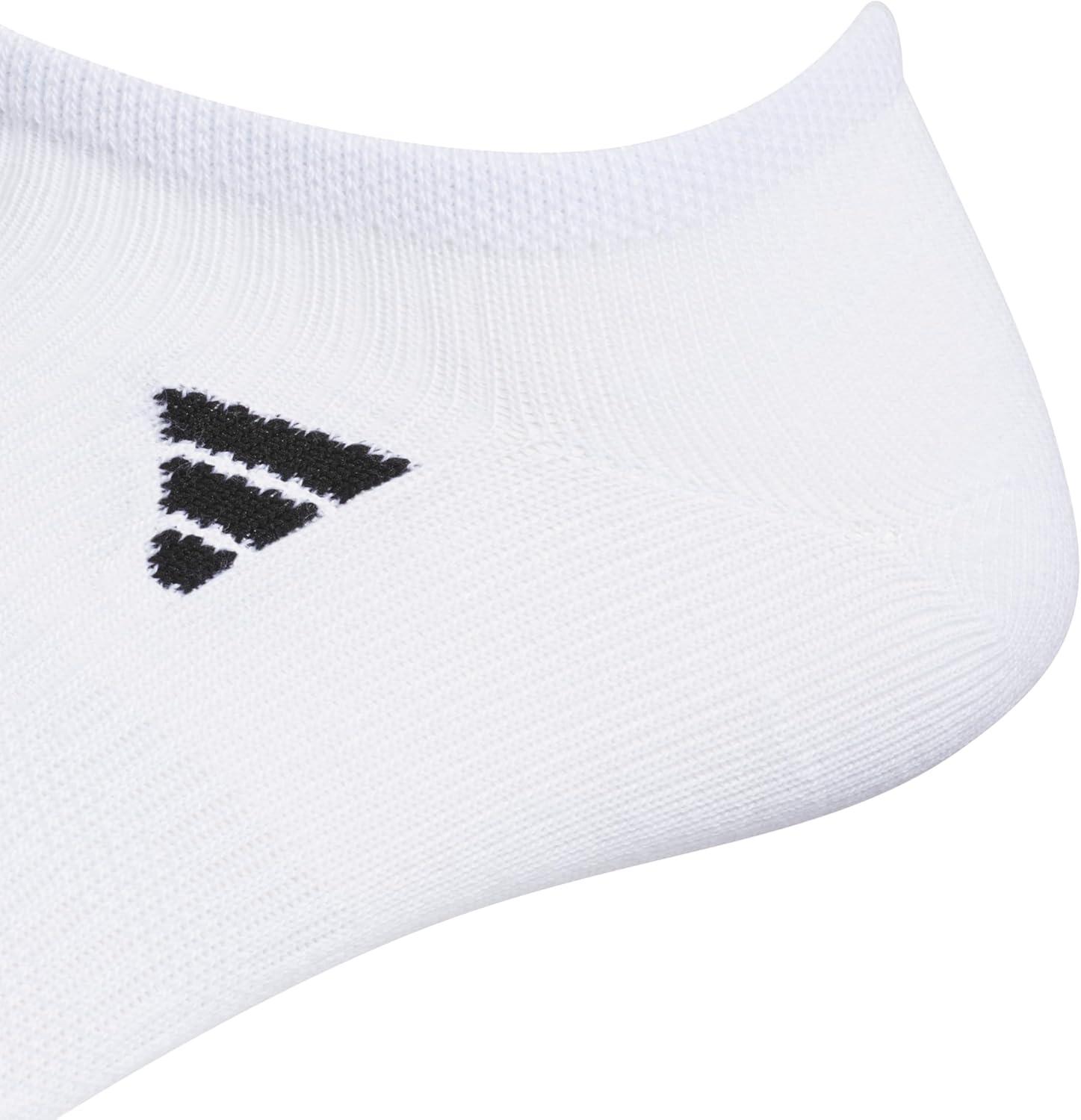 imageadidas Mens Superlite No Show Socks 6Pair Pack Low Profile Below AnkleWhiteBlack