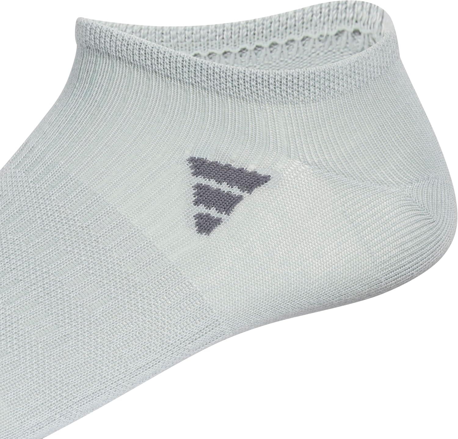 imageadidas Mens Superlite No Show Socks 6Pair Pack Low Profile Below AnkleWonder Sage GreenGrey Six