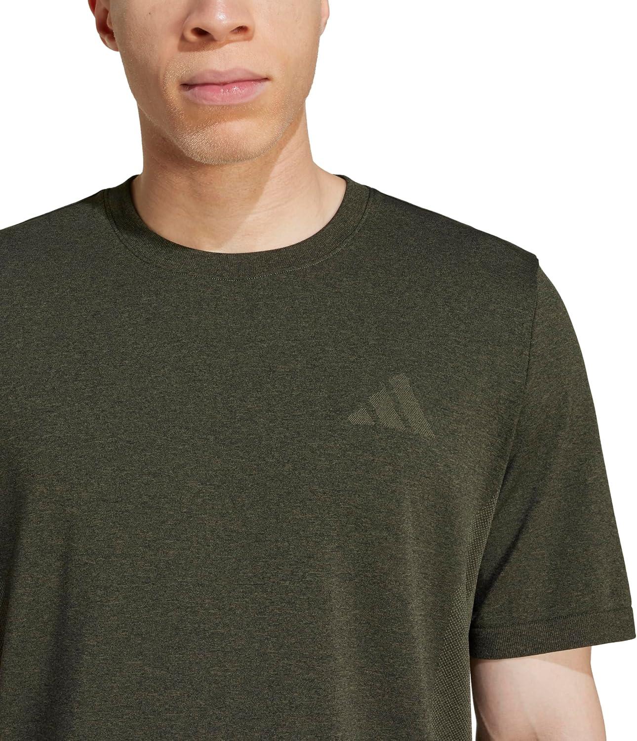 imageadidas Mens Train Essentials Structure Crew Neck Short Sleeve Casual Tops Casual  GreenOlive StrataGrey