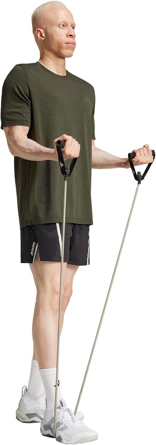 imageadidas Mens Train Essentials Structure Crew Neck Short Sleeve Casual Tops Casual  GreenOlive StrataGrey