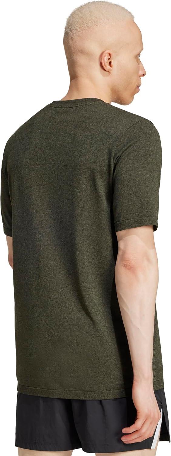 imageadidas Mens Train Essentials Structure Crew Neck Short Sleeve Casual Tops Casual  GreenOlive StrataGrey