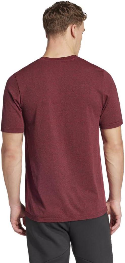 imageadidas Mens Train Essentials Structure Crew Neck Short Sleeve Casual Tops Casual  GreenPure RubyGrey