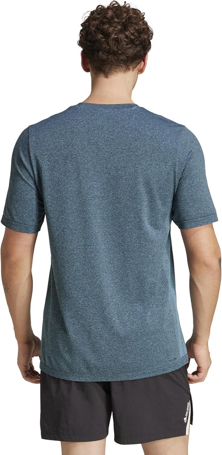 imageadidas Mens Train Essentials Structure Crew Neck Short Sleeve Casual Tops Casual  GreenSemi Blue BurstGrey