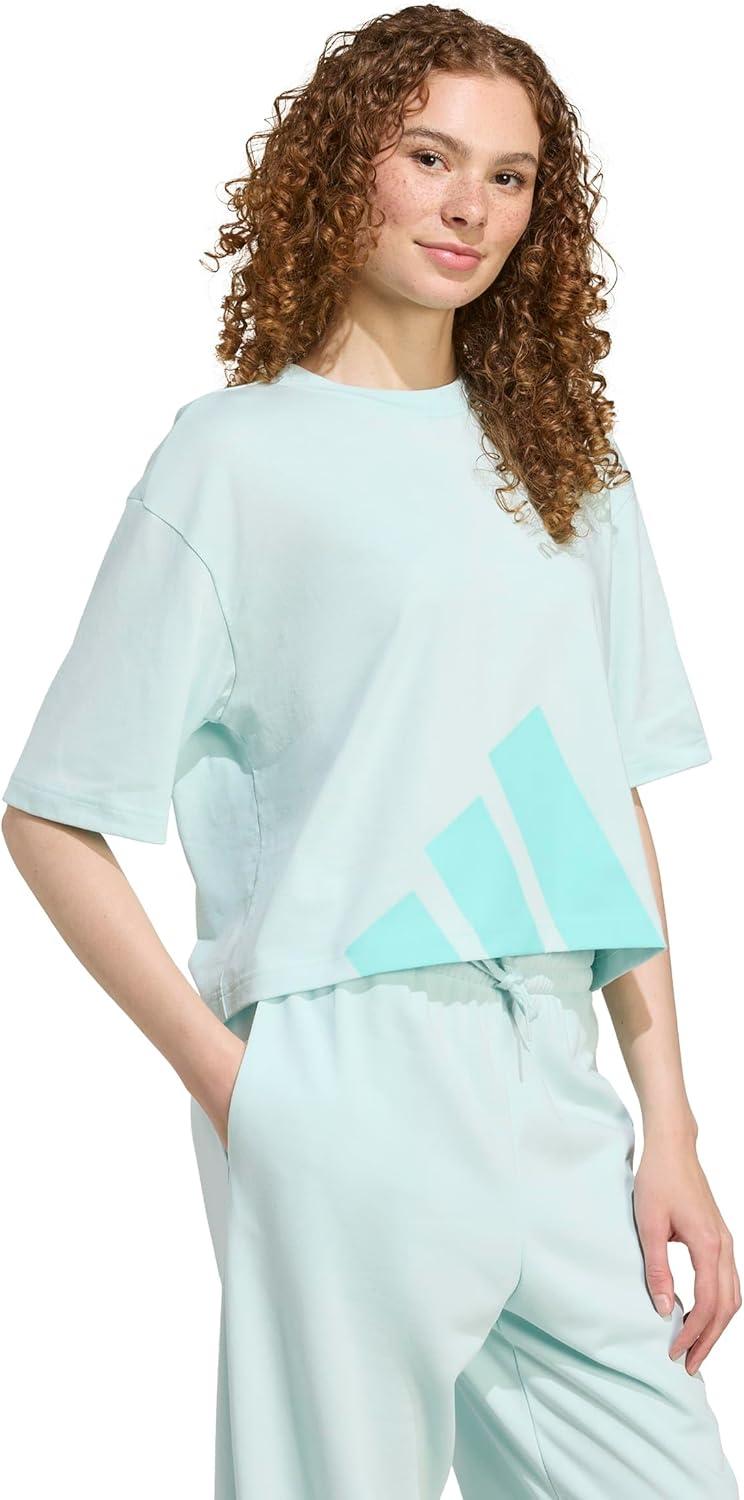 imageadidas Originals Womens Essentials Big Logo Boyfriend TShirtHalo MintFlash Aqua