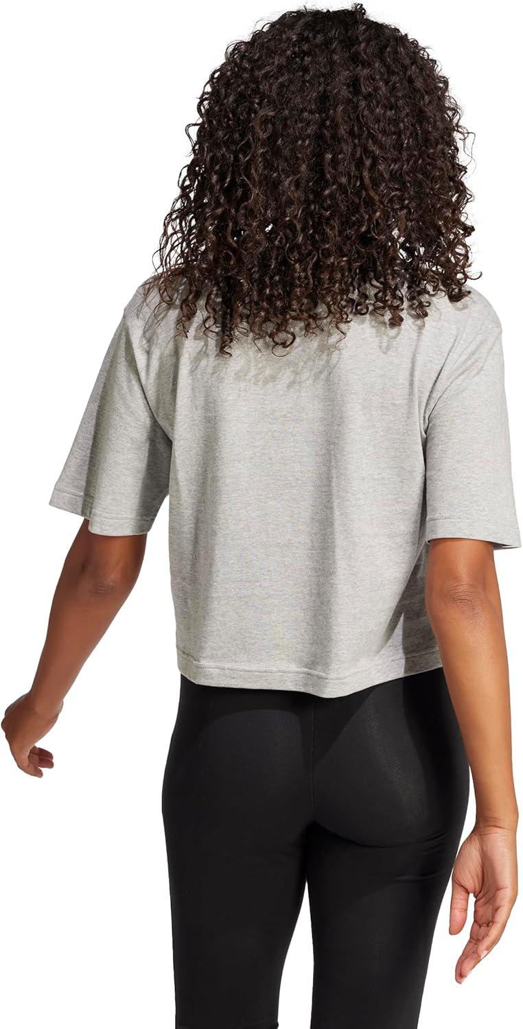 imageadidas Originals Womens Essentials Big Logo Boyfriend TShirtMedium Grey HeatherBlack