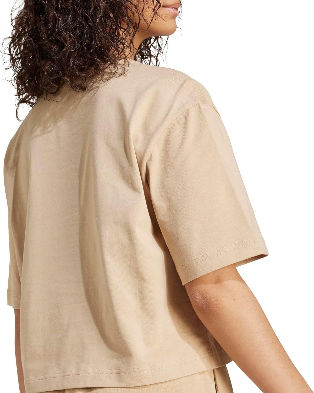 imageadidas Originals Womens Essentials Big Logo Boyfriend TShirtWarm SandstoneBrown Desert