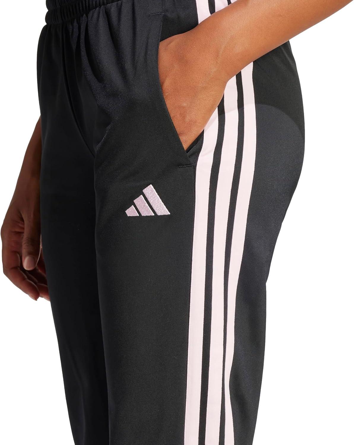 imageadidas Originals Womens Tricot 3Stripes Track PantsBlackClear Pink