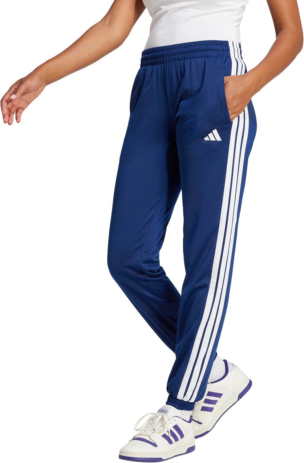 imageadidas Originals Womens Tricot 3Stripes Track PantsDark BlueWhite