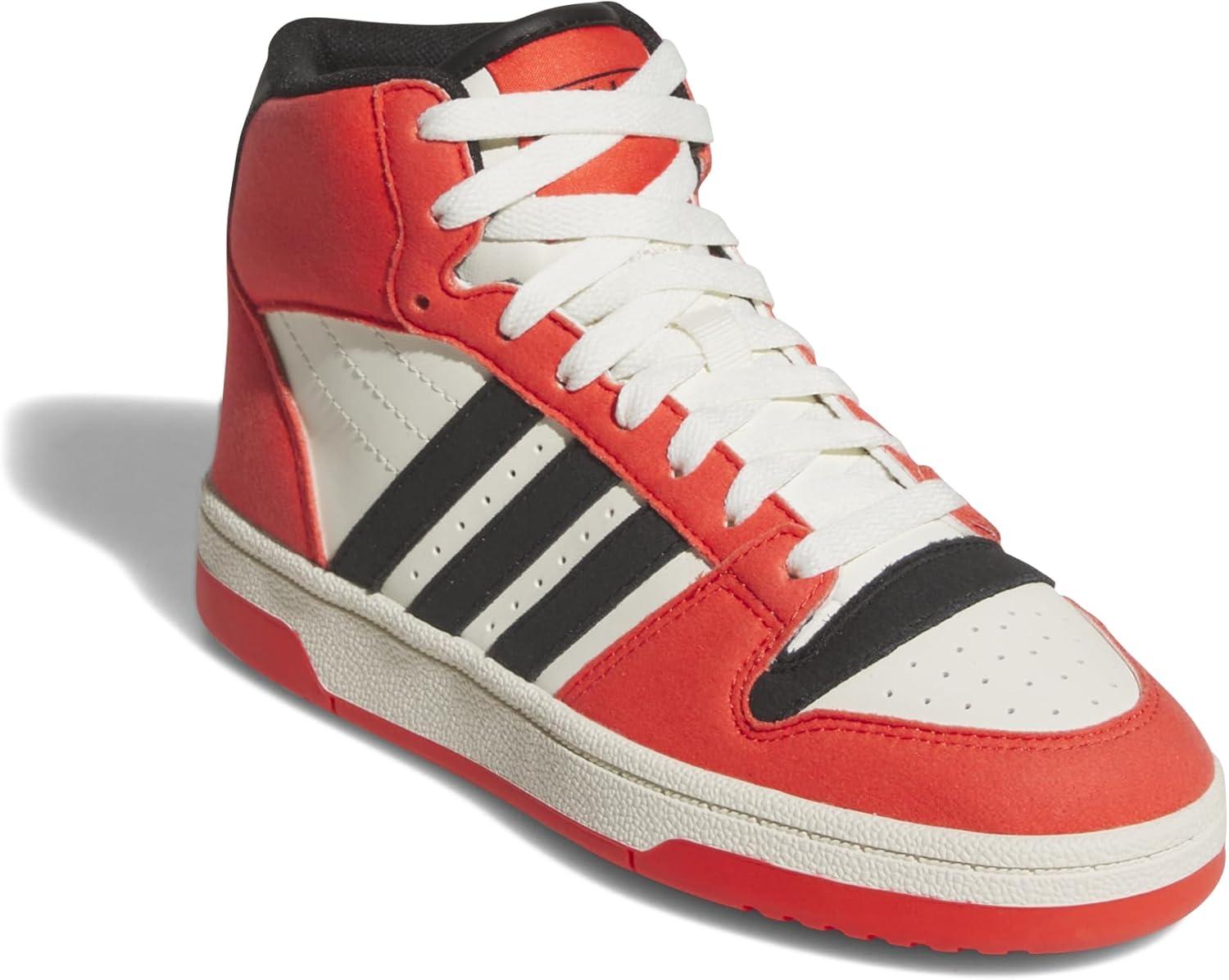imageadidas UnisexChild Break Start Mid Top SneakerBright RedBlackOff White